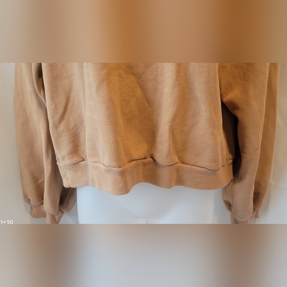 ABERCROMBIE & FITCH Soft A&F Collection Mock Neck Crew Top, size small, beige - Picture 3 of 8